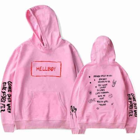 Lil Peep Hellboy Pink Hoodie