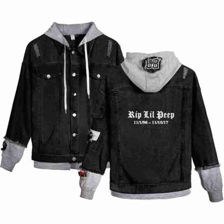 Lil Peep Rip Black Denim Jacket