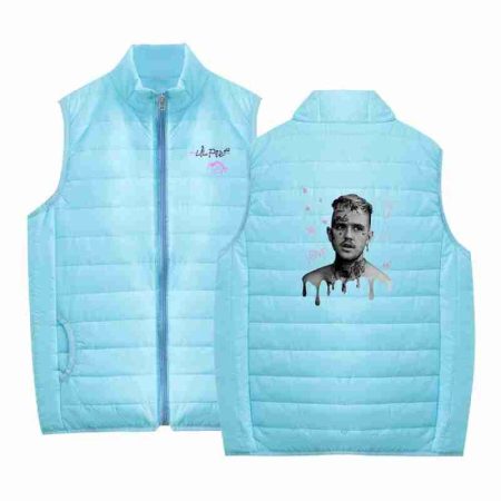 Lil Peep Sleeveless Graphic Bomber Blue Vest