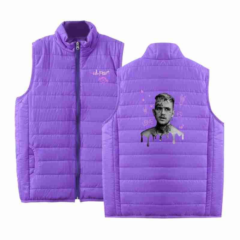 Lil Peep Sleeveless Graphic Bomber Purple Vest