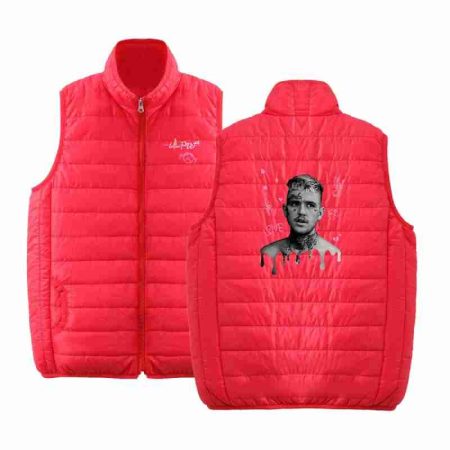 Lil Peep Sleeveless Graphic Bomber Red Vest