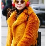 Selena Gomez Only Murders In The Building Orange Fur Jacket