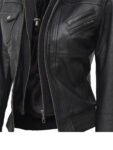 womenshoodedleatherjacket