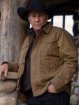 Kevin-Costner-Brown-Cotton-Jacket