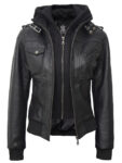 womenshoodedleatherjacket