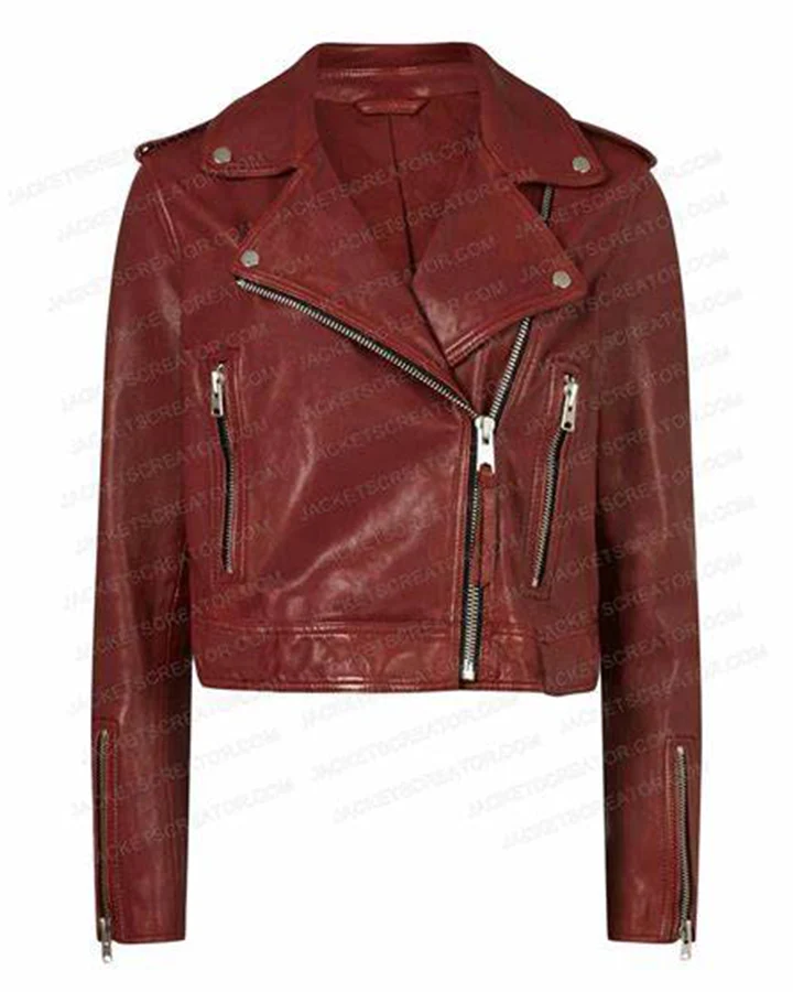 Bree O’Brien Chesapeake Shores Burgundy Leather Jacket