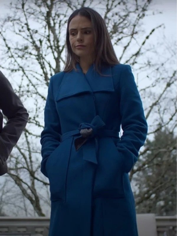 Cellar Door Jordana Brewster Blue Trench Coat