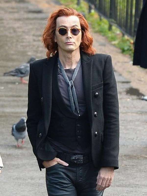 David Tennant Good Omens Crowley Black Wool Blazer