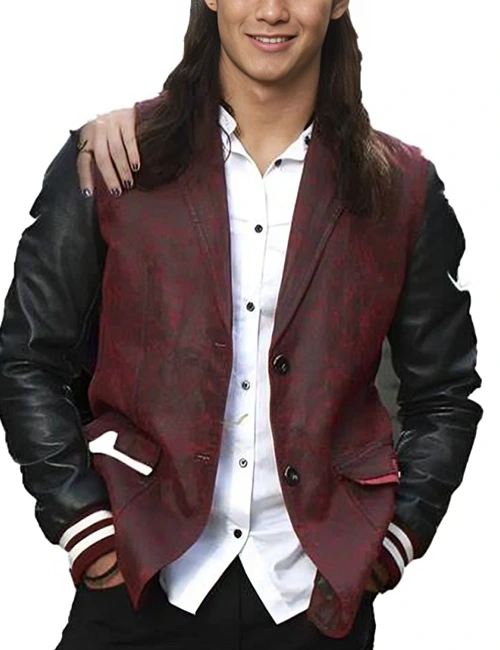 Descendants Jay Burgundy Faux Black Leather Jacket