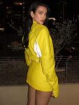 Albanian-Singer-Dua-Lipa-Yellow-Leather-Jacket