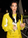 Albanian-Singer-Dua-Lipa-Yellow-Leather-Jacket