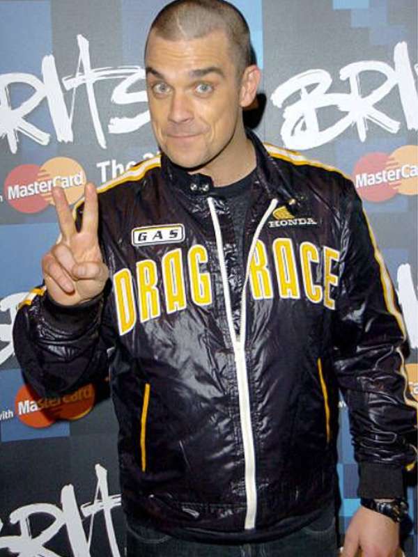 Robbie Williams Black Jacket Drag Race