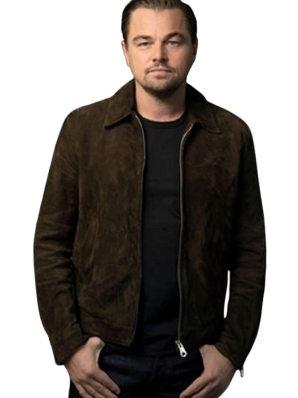 Leonardo DiCaprio Street Style Brown Suede Leather Jacket