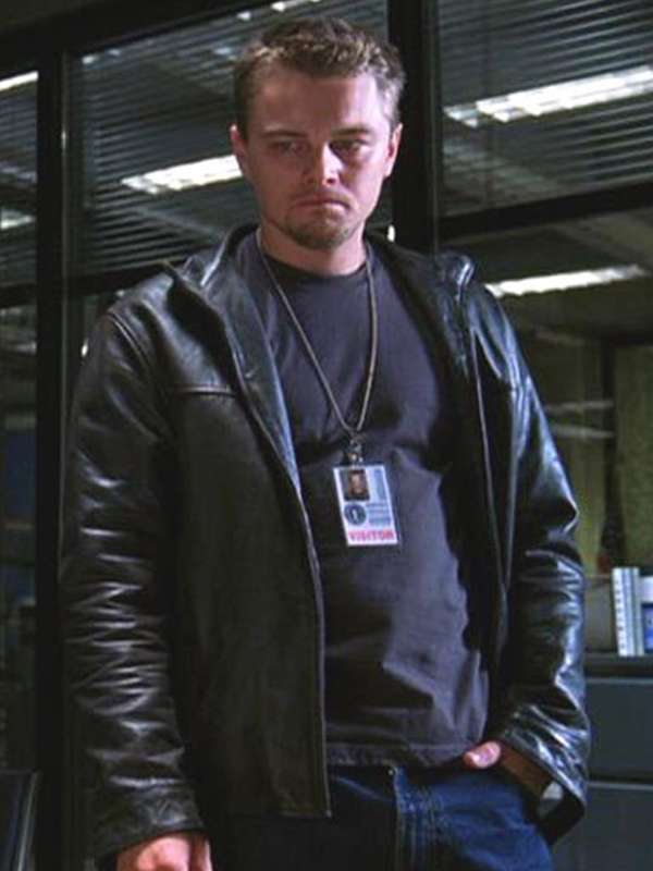 The Departed Leonardo DiCaprio Black Leather Jacket