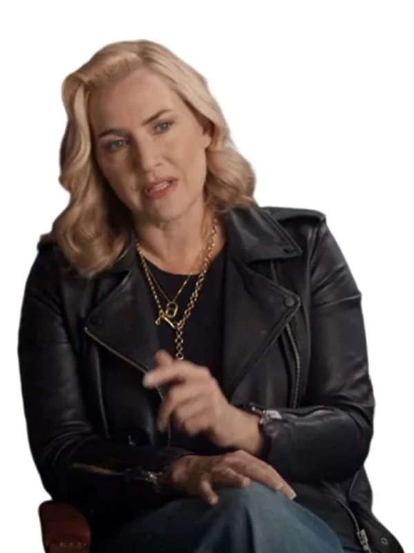 Kate Winslet The Regime 2024 Black Leather Jacket