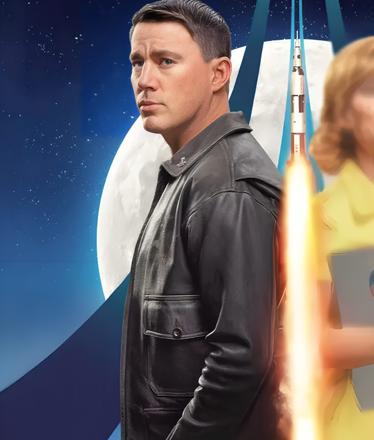 Channing Tatum Fly Me to the Moon Black Leather Jacket