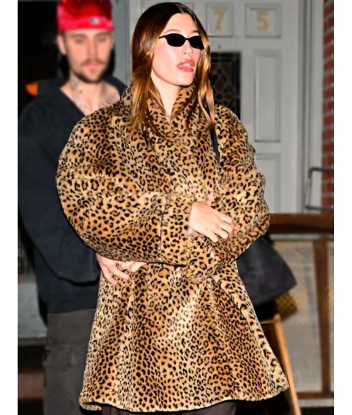 Hailey Bieber Leopard Print Coat - LMJ