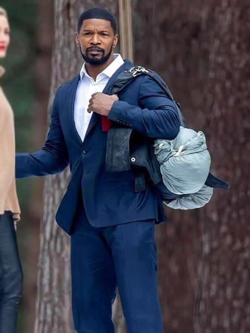 Movie Back in Action Jamie Foxx Blue Suit