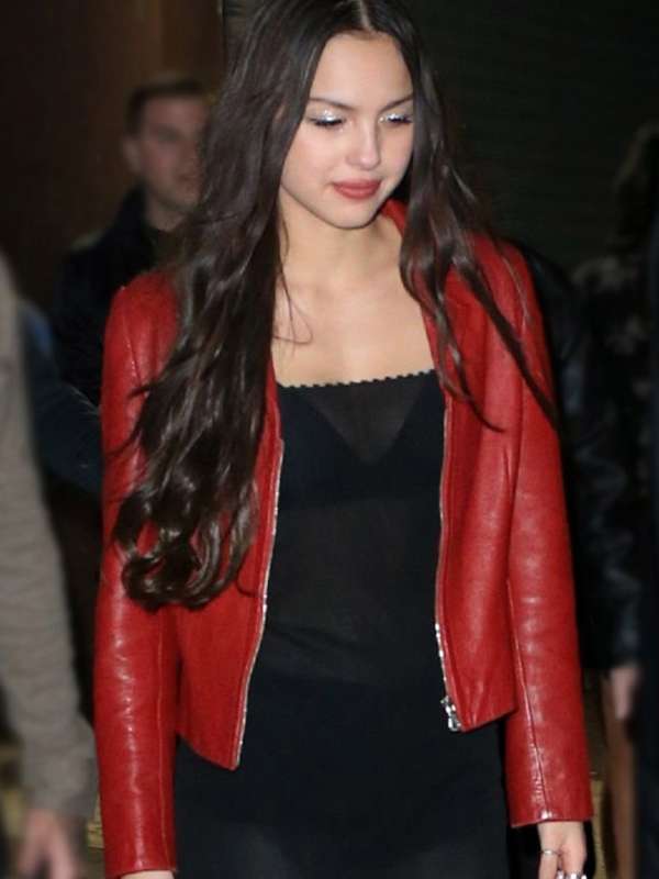 Olivia Rodrigo 2024 Red Moto Jacket